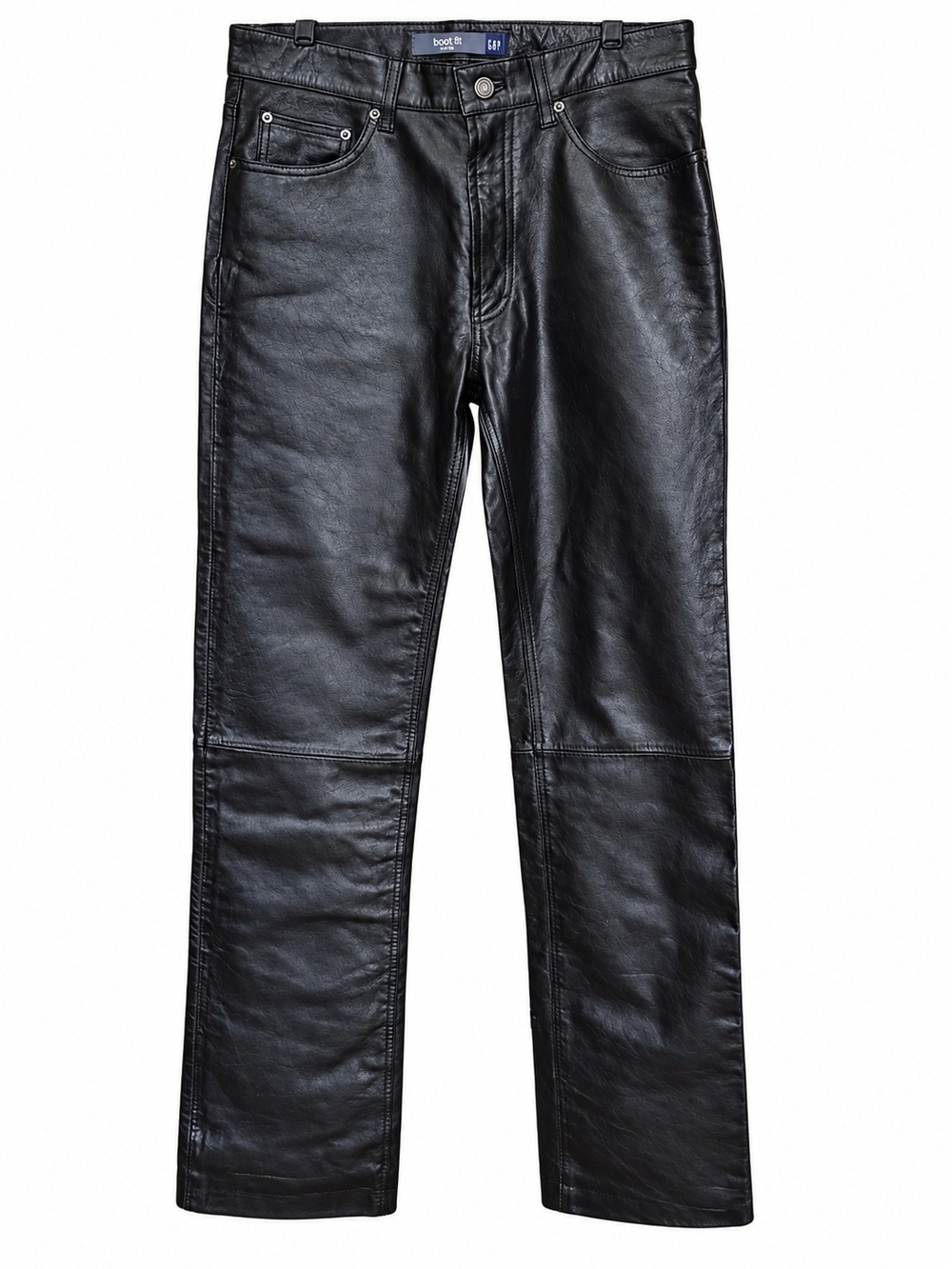 Vintage GAP Boot Fit Genuine Leather Pants – Men’s 32x34 Black Y2K